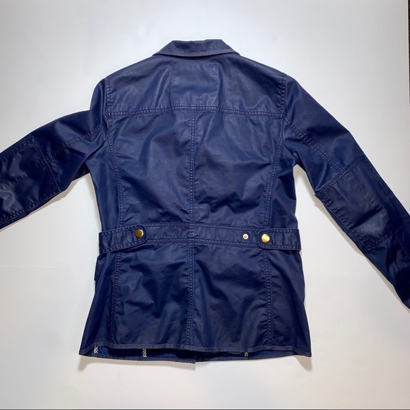 J. CREW Downtown Waxed Cotton Field Jacket Blue - Picture 7 of 12